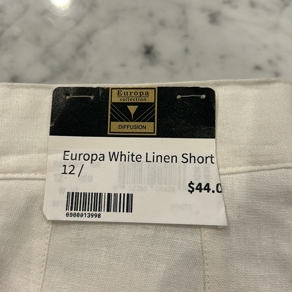 White Linen Bermuda shorts by Europa youth boys size 12. NWT - Picture 5 of 5